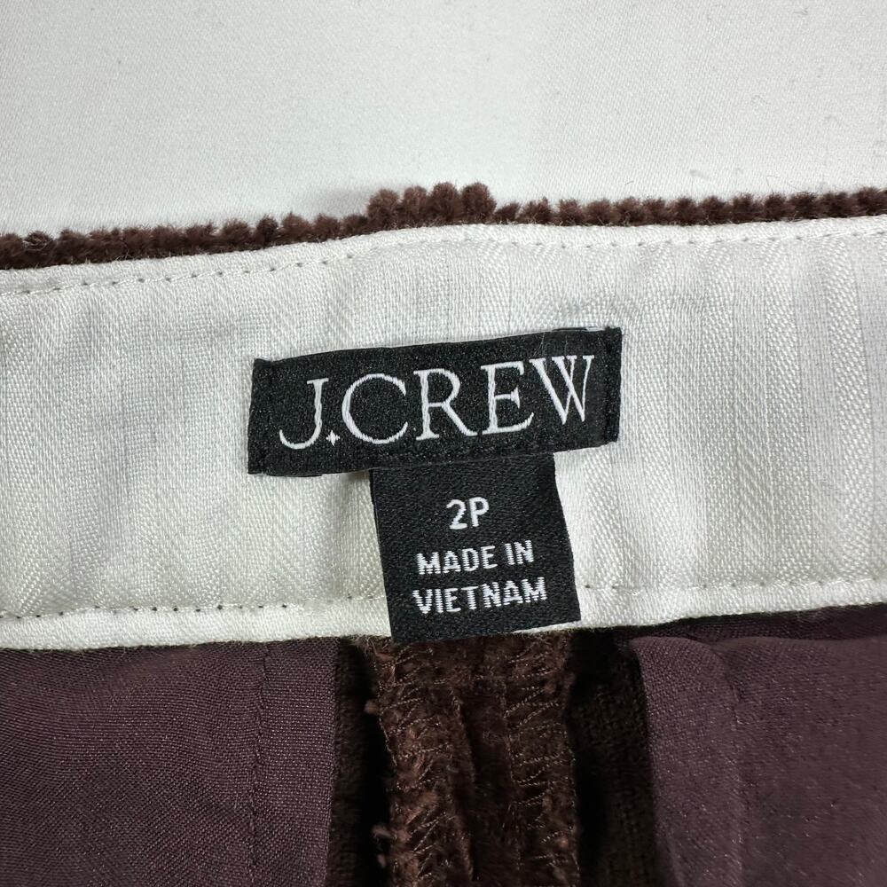 J.Crew Pants Womens 2 Petite Brown Wide Leg Trouser Stretch Corduroy Academia - Picture 4 of 13